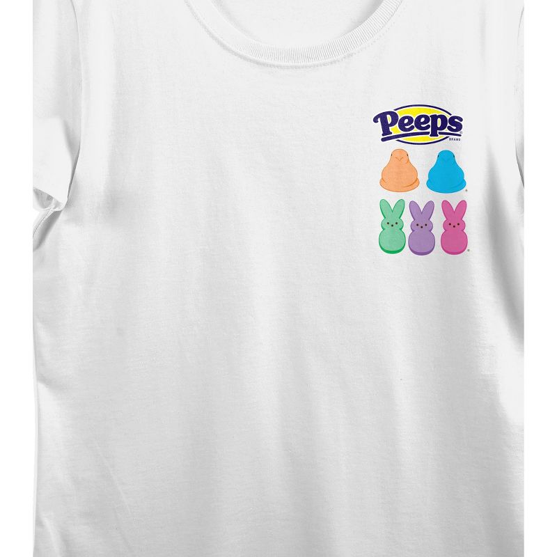 "More Love For My Peeps" Women's White Tee With Short Sleeves And Crew Neck, 3 of 5