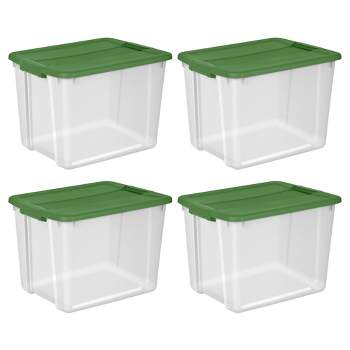 Holiday Living Large 13.25-Gallons (53-Quart) Clear W/Red Lid Weatherproof  Tote with Standard Snap Lid in the Plastic Storage Containers department at