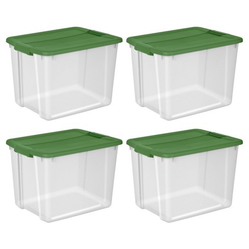 Sterilite 16 Quart Clear Plastic Tote Box Storage with Lid - Durable, Stackable Organizer for Clothes, Shoes, Pantry - Classroom & Supply Organization