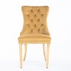 Akoasm Set of 2 Modern Tufted Solid Wood Velvet Upholstered Dining Chair with Gold Stainless Steel Plated Legs-Gold - 4 of 4