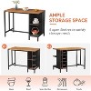 KTMBDW Kitchen Island with Storage Shelves, Wooden Top & Metal Frame, Multifunctional Bar Table for Dining & Food Prep for Kitchen & Dining Room,Brown - 4 of 4