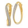 Black Bow Jewelry 3.75mm Glitter Infused Oval Twist Hoops in 14k Yellow Gold, 28mm - 2 of 4
