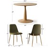 Dining Table Set for 4, Round Pedestal Kitchen Table with Upholstered Chairs, Modern Small Apartment Dining Room Solution-Tanpinhause - 4 of 4