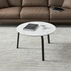NicBex Stylish Nesting Coffee Table Set of 2,Sintered Stone Circular/Square and Marble Tabletop,Center Table for Living Room - 4 of 4