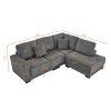 GDFStudio Hallie Modern 93" 3-Seater L Shaped Reversible Rubberwood Corduroy Upholstered Sectional Sofa with Thick Cushion - 3 of 4