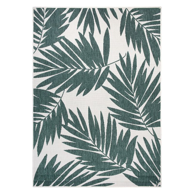 World Rug Gallery Contemporary Floral Leaves Nature Inspired Reversible Indoor/Outdoor Area Rug, 1 of 11