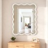 Spassway Sets of 2  Asymmetrical Rectangle Wall Mirrors Irregular Wood Frame Wall Mounted Vanity Mirror Decorative for Bedroom Bathroom - 3 of 4