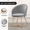 Furniliving Velvet Vanity Chair with Back, Modern Accent Chair for Vanity, Upholstered Makeup Stoolfor Bedroom, Living Room, Dressing Room - 4 of 4