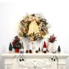 24-Inch Pre-Lit Christmas Wreath – 20 Warm White LED Lights, Pinecones, Berries, Gold Ball Ornaments, Bows & Antlers - 2 of 4