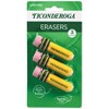 Ticonderoga® Erasers, Pencil Shaped, Yellow, 3 Per Pack, 6 Packs - 2 of 4