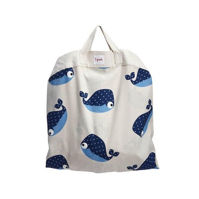 Blue Whale Cotton Convertible Toy Storage Bag and Play Mat