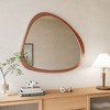 45 Inch Solid Wood Mirror, Asymmetrical Wall Mirror with Wooden Framed, Large Sized Dressing Mirror - 2 of 4