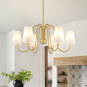 LLHZSY 6-Light Ceiling Chandelier 32 7/10" Wide - Gold - 1 of 4