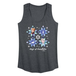 Women's - Frozen 2 - Magic Of Snowflake Christmas Graphic Racerback Tank - 1 of 4
