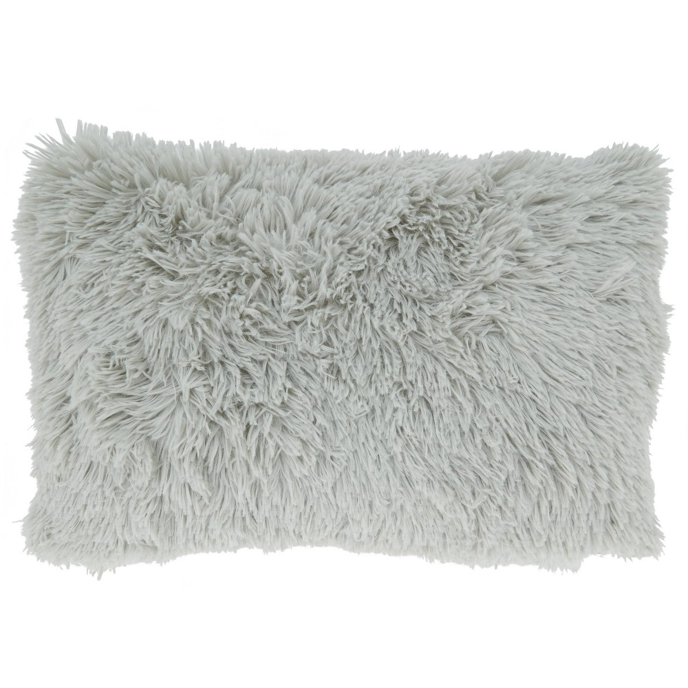 Photos - Pillow 12"x20" Oversize Classic Down-Filled with Faux Fur Design Lumbar Throw Pil