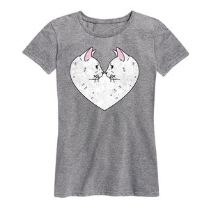 Women's - Instant Message - Cat Heart Short Sleeve Graphic T-Shirt - 1 of 4