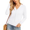 Women's Slim Fit Long Sleeve V-Neck Cardigan Sweater Lightweight Knit Button Down Shrug Cardigans - 3 of 4