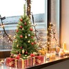 Tangkula 3ft Unlit Artificial Christmas Tree Tabletop with Stand Xmas Tree for Home Festival Decoration - 2 of 4