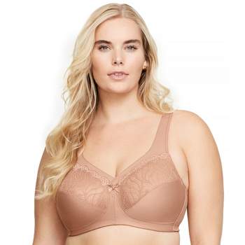 Glamorise Womens Magiclift Front-closure Posture Back Wirefree Bra 1265  Café 50d : Target