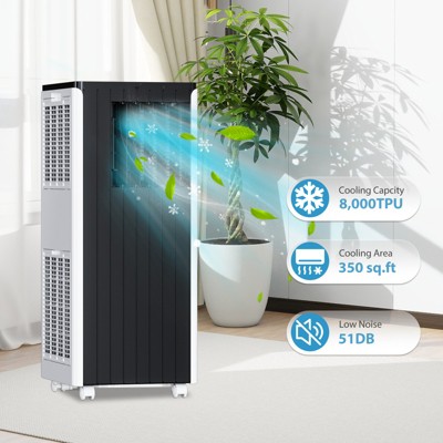 8000 BTU Portable Air Conditioner with Built-in Dehumidifier, Cooling Fan, Sleep Mode, Remote, Window Installation Kit, Cools Room up to 350 Sq.ft