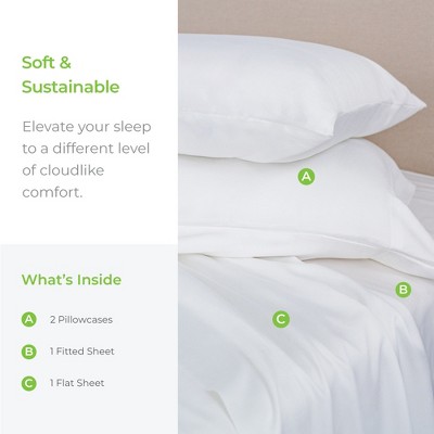 White Queen Bamboo Cotton Deep Pocket Sheet Set
