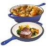 Dexmalle 3QT Dutch Oven + 1.5QT Skillet Blue Enameled Cast Iron Pot with Lid Set - 4 of 4