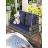50"2-Person Wicker Hanging Porch Swing with Chains, Cushion, Pillow, Rattan Swing Bench - 2 of 4