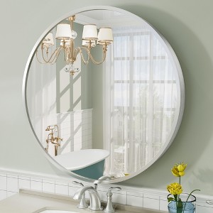Apmir  Round High Quality Aluminum Alloy Framed French Cleat Mounted Wall Decor Bathroom Vanity Mirror - 1 of 4