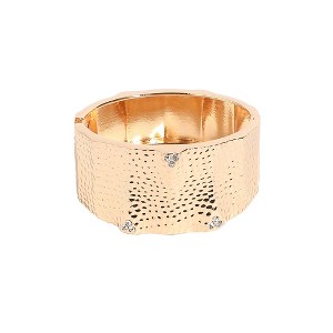 SOHI Women's California Gold Dented Cuff Bracelet - 1 of 4