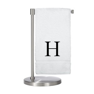 BC BARE COTTON Monogrammed Bath Towel, Personalized Gift, Set of 2 - White - Black Block - 1 of 4