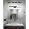 JolyWell Modern 28in Black Frosted Aluminum Bathroom Vanity Light Fixtures Over Mirror (Cold White 4000K) Wall Sconce for Living Room,Hallway,Entryway - 3 of 4