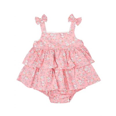 Girl's Floral Tiered Romper - Petit Confection