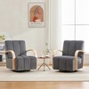 360° Swivel Accent Chair, Upholstered Tufted Lounge Chair with Solid Wood Armrests, Comfy Single Sofa Armchair - ModernLuxe - 2 of 4