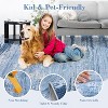 Modern Abstract Washable Rug – Non-Slip, Low Pile, Non-Shedding, Distressed Thin Design for Living Room, Bedroom, Dining Room, Office. - 4 of 4
