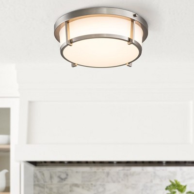 13-inch Brushed Nickel LED Flush Mount with Acrylic Shade