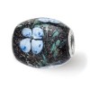 Black Bow Jewelry Fenton Sterling Silver Hydrangeas By Moonlight Glass Bead Charm - 2 of 4