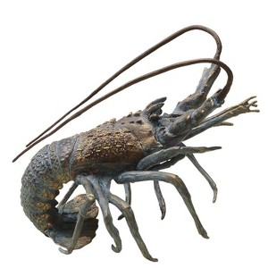 SPI Home Brass Night Walker Florida Spiny Lobster Sculpture – 8" Detailed Coastal Sea Life Decor Figurine for Nautical Interiors - 1 of 3