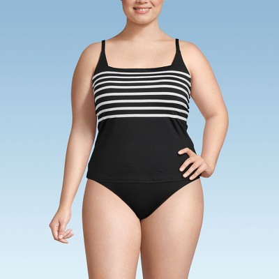 Lands' End Women's Chlorine Resistant Square Neck Tankini Swimsuit Top