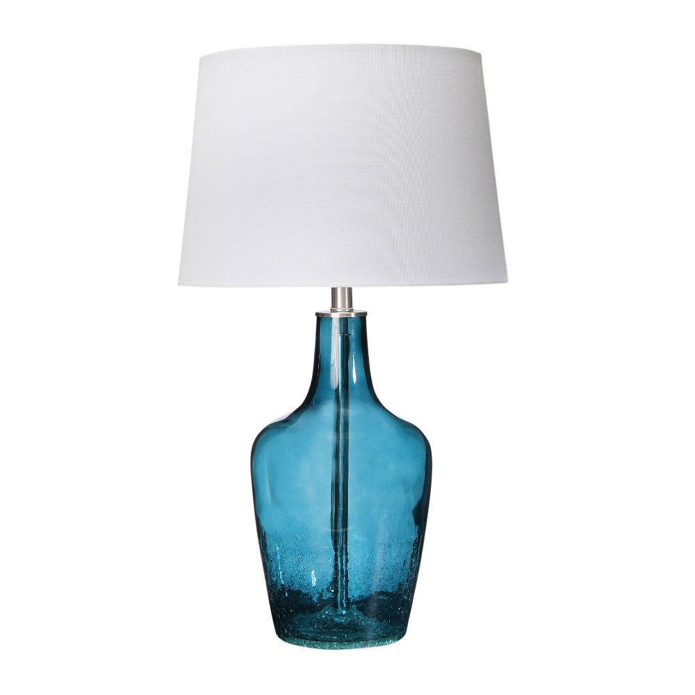 Photos - Floodlight / Street Light 27" Deep Blue Glass Table Lamp - Storied Home