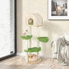 Tangkula Wooden Cat Tree 55" Tall Cat Climbing Stand w/ Sisal Scratching Posts Green - 3 of 4