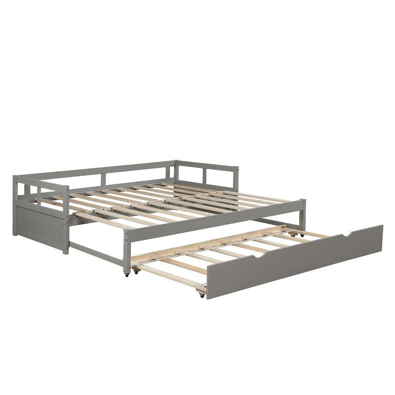 Twin to King Extending Wooden Daybed with Trundle-ModernLuxe, 3 of 10