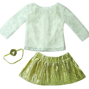 Sophia’s Lace Shirt, Skirt and Headband for 18" Dolls, Ivory/Gold - 1 of 4