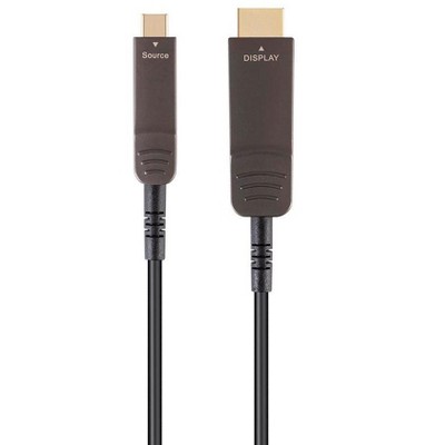 Monoprice USB 3.1 Type-C to HDMI Video Cable - 100 Feet - Black | 4K@60Hz, Fiber Optic, AOC, Transmits Up To 100 Feet, Gold Plated Connectors -