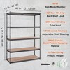 PDTEND 5-Tier Utility Storage Shelving Unit, Adjustable Heavy-Duty Metal Rack Organizer for Kitchen, Pantry or Basement, Black - 4 of 4