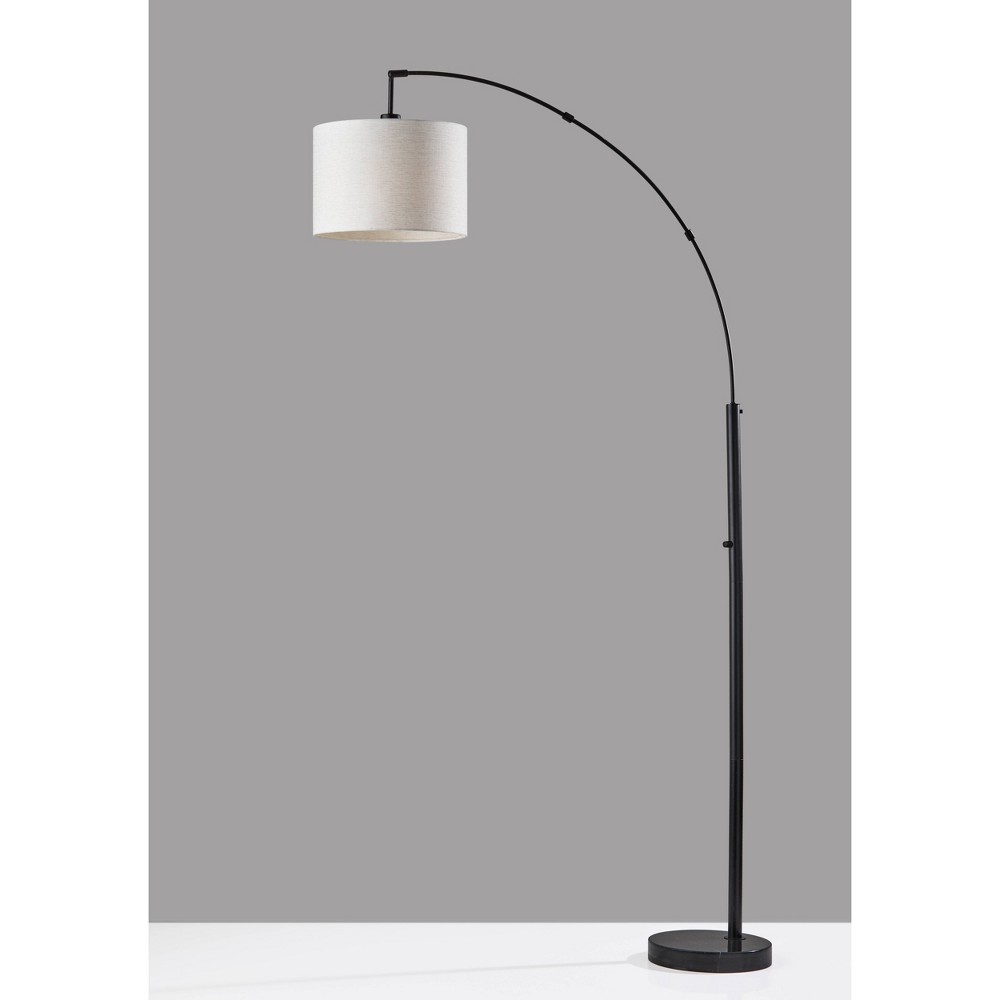 Photos - Floodlight / Street Light Adesso Bowery Arc Lamp Black/Red - : Adjustable Overhead Lighting with Marb 