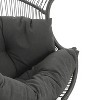 Okak 20" Patio Egg Chair PE Rattan Wicker Glider Chair,Oversized Accent Chair for Porch,Garden&Backyard,Modern&Rustic Lounge Chair - 3 of 4