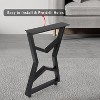 Set of 2 Black Metal Table Legs, Industrial Style Furniture Legs for Dining Tables, Coffee Tables, Durable and Modern Support for Home and Office - 3 of 4