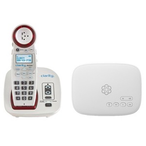Ooma® VoIP Home Phone Senior Bundle with Telo IP Wired Adapter, Clarity® Amplified Cordless Phone with Visual Ringer, and 24/7 Concierge Plan in White - 1 of 4