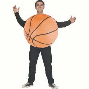 Fun World Adult Realistic Print Basketball Costume - Size One Size Fits Most - Orange - 1 of 2