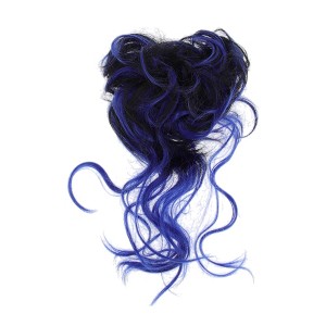 Unique Bargains Women's Nature Long Hair Wig Hair Clip 9.84inch Black Blue 1 Pc - 1 of 4